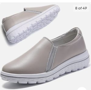 Nursgram Nursing Shoes Loafers-Walking Slip-On Breathable Gray EU 37 US 6.5